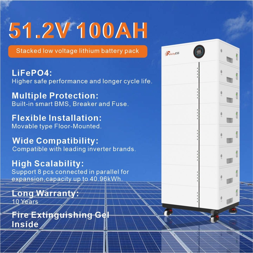 Bateria felicity LUX-X-5.12KWH Lithium Battery Control Module 10 Years Warranty 6000 Cycles