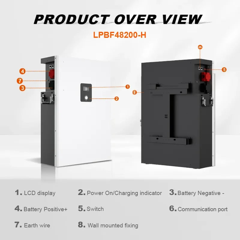 Felicity Solar - LiFePO4 Lithium Battery 10 kwh LCD Display