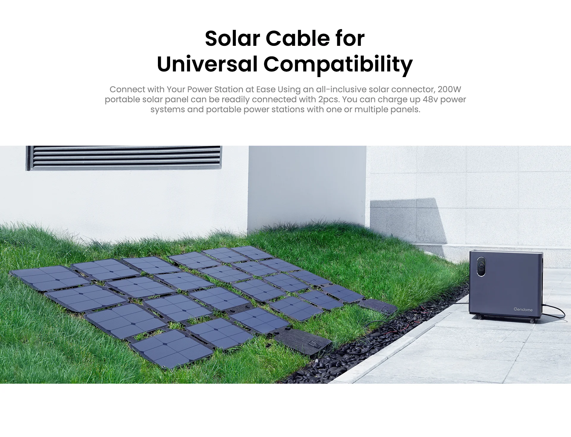 Panel solar portátil Gendome 200W